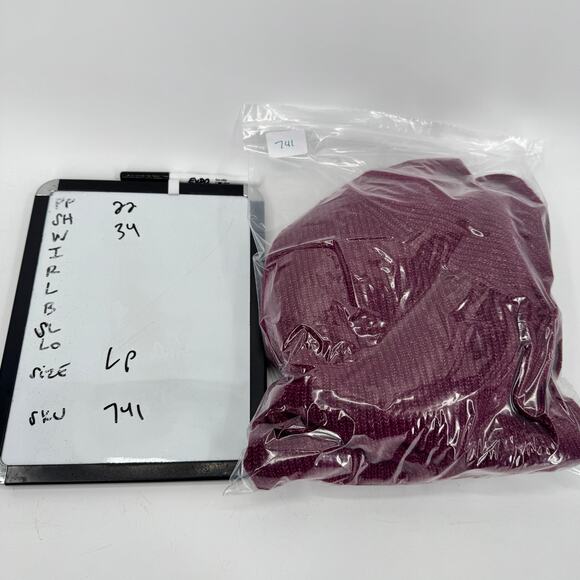 J Jill Sweater Womens Petite Large Lp Burgundy Marled V-Neck Tunic Pullover Knit - Picture 9 of 9